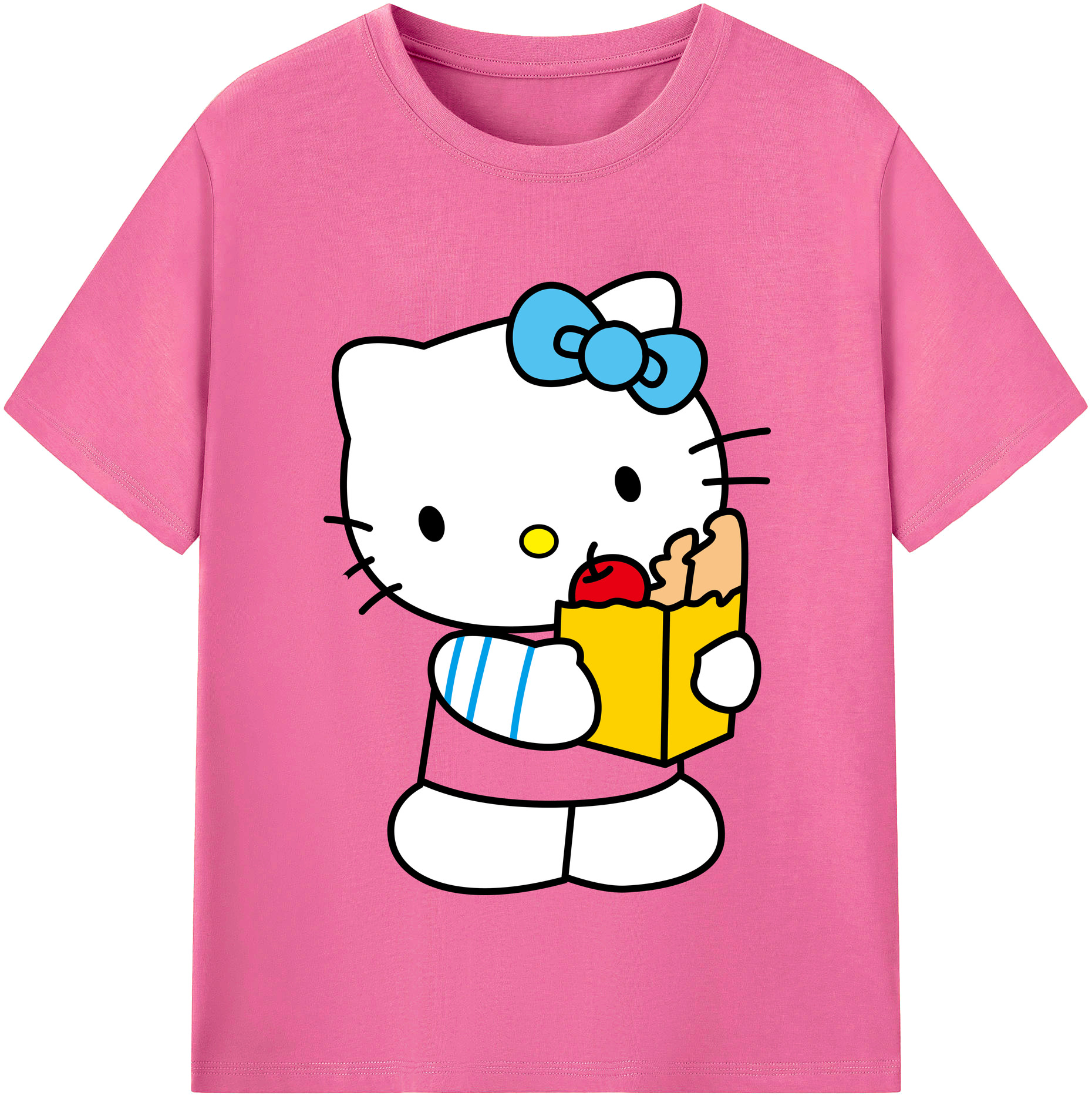（画像用） Hello Kitty ハローキティ レディースカジュアルプリントTシャツ（綿100％）